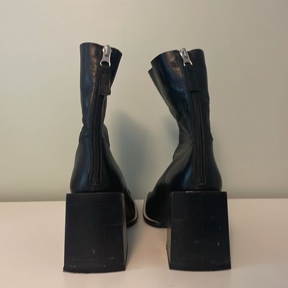 TopShop Square toe Leather Boots - Picture 2 of 6